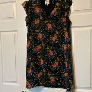 Madewell Floral Print Dress 100% Silk